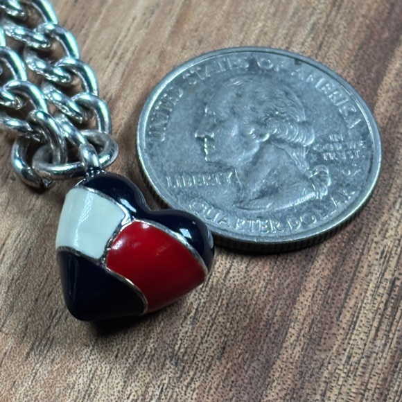 Tommy Hilfiger silver tone necklace with logo heart charm - Picture 6 of 6